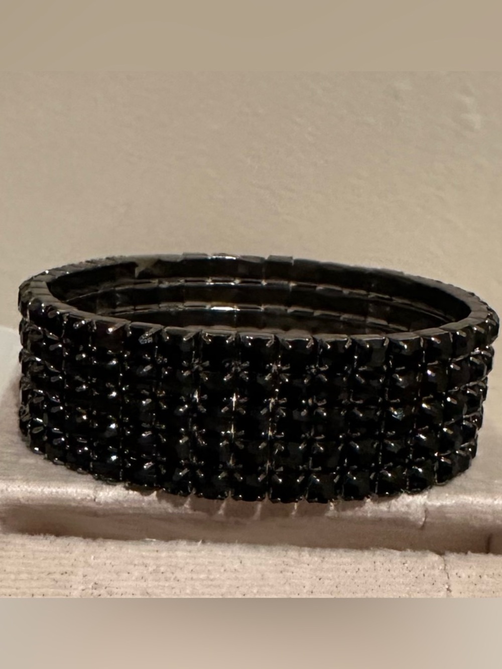 Black Crystal Stretch Bracelet - Women's Jewelry